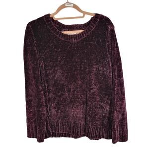 Orvis Classic Collection Eggplant Soft Chenille Sweater Women Size M
